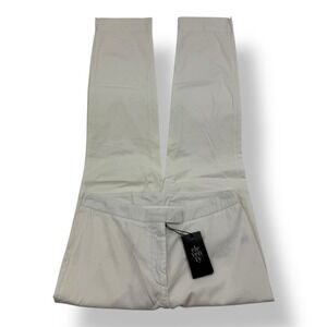 Eleventy White Cotton Elastane Flat Front Pants Women's Size 26